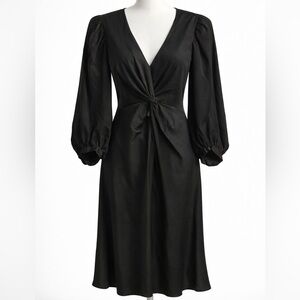 Banana Republic Balloon Sleeve Knot-Front Midi Dress